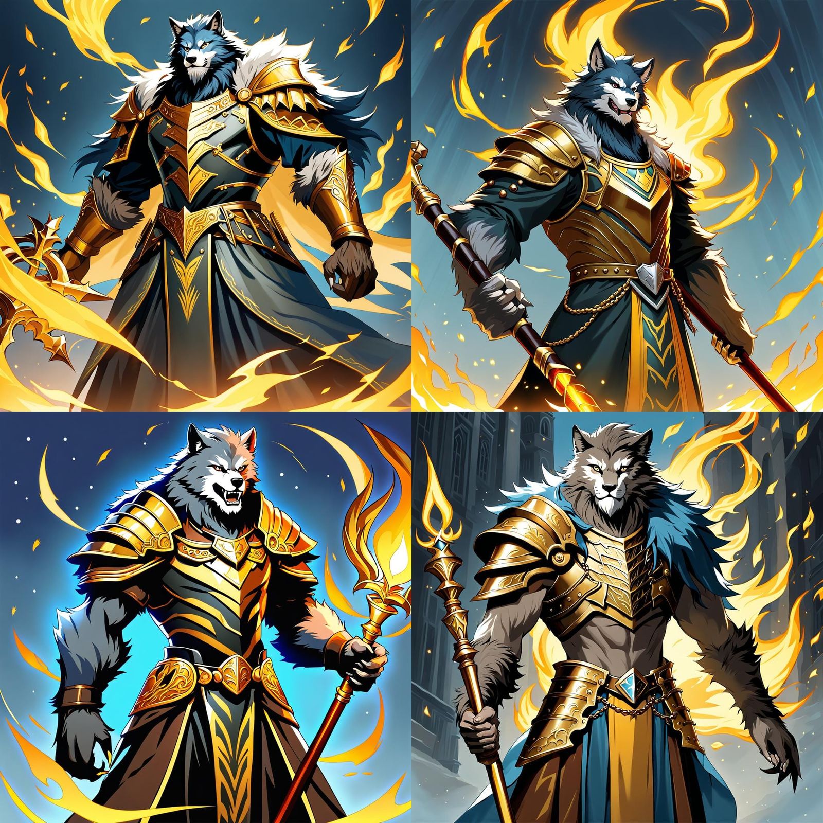 Anime Werewolf Druid of the Elements