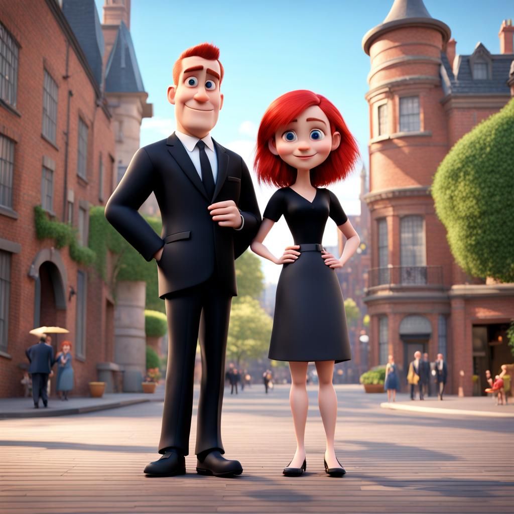 Disney Pixar Style Couple 3D Render