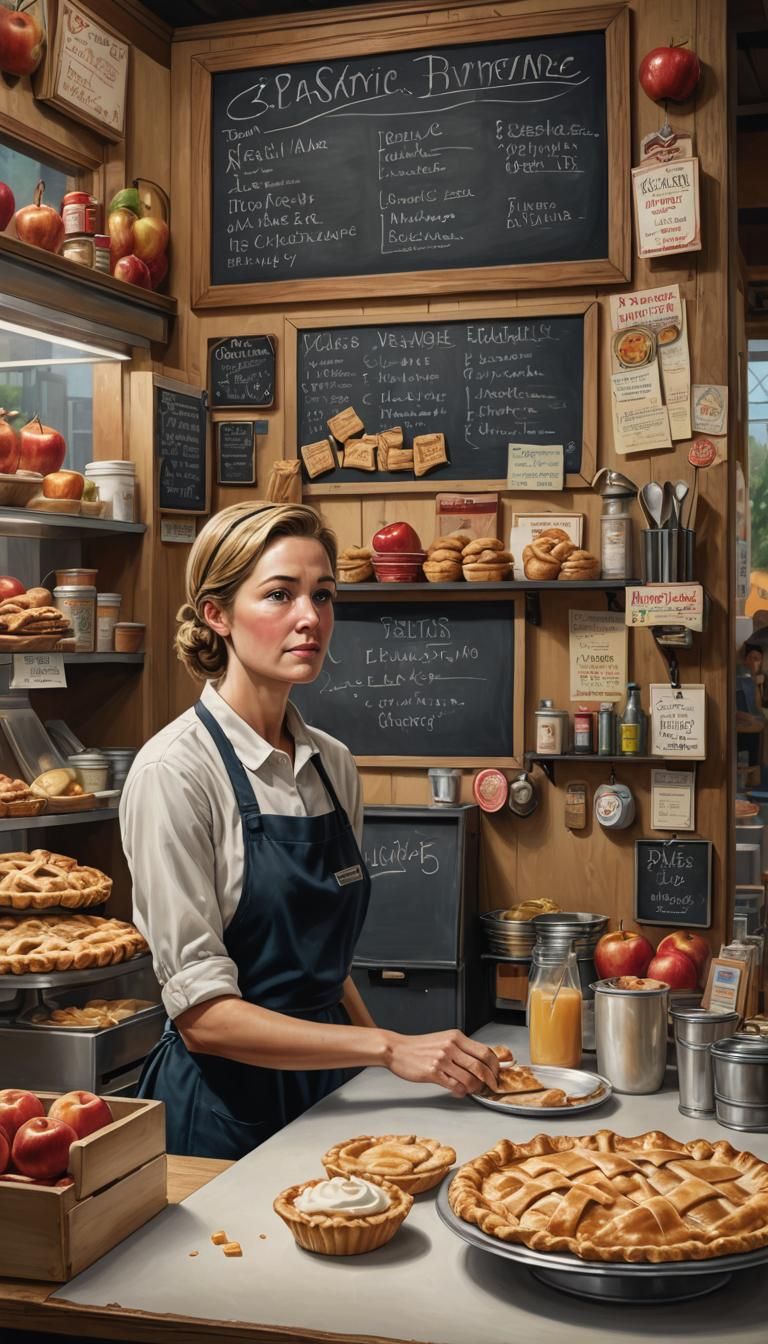Hyperrealistic Apple Pie Vendor Booth