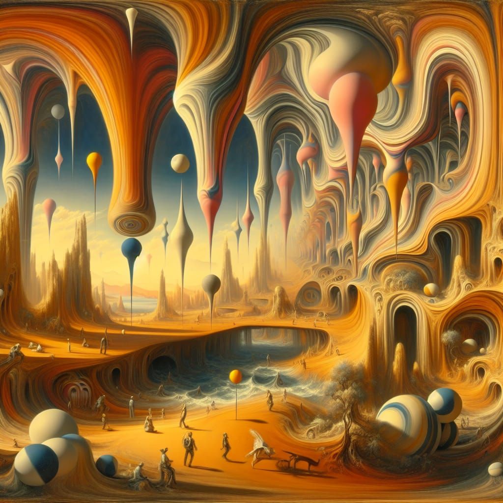 Dreamlike Surreal Landscape in Dali Style