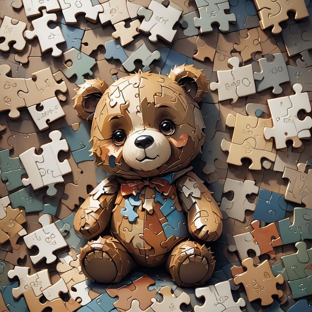 Cute Bear Puzzle: 3D Anime Art