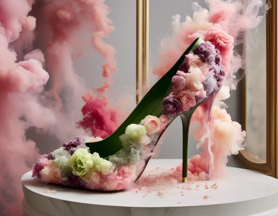 Designer Heels Made of Colored Smoke
