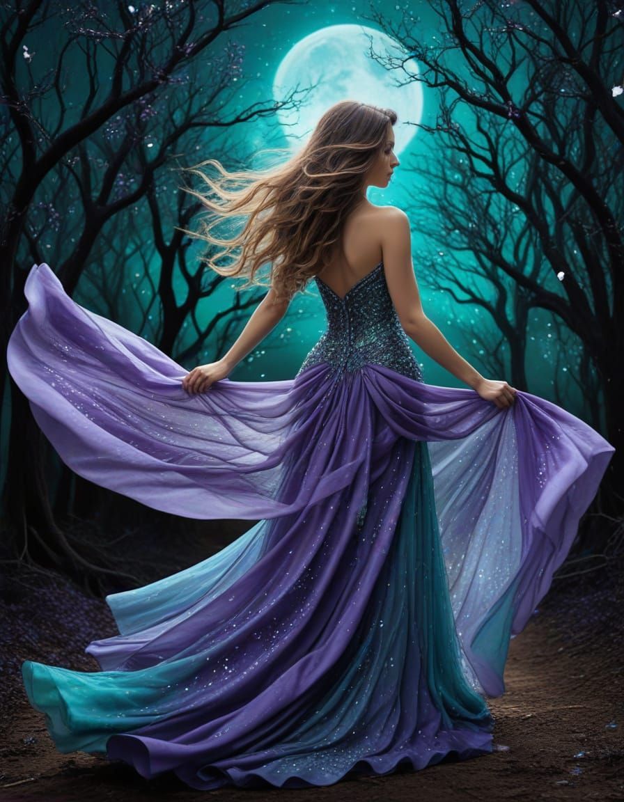 A Purple Stardust Gown Inspired by Fantasy