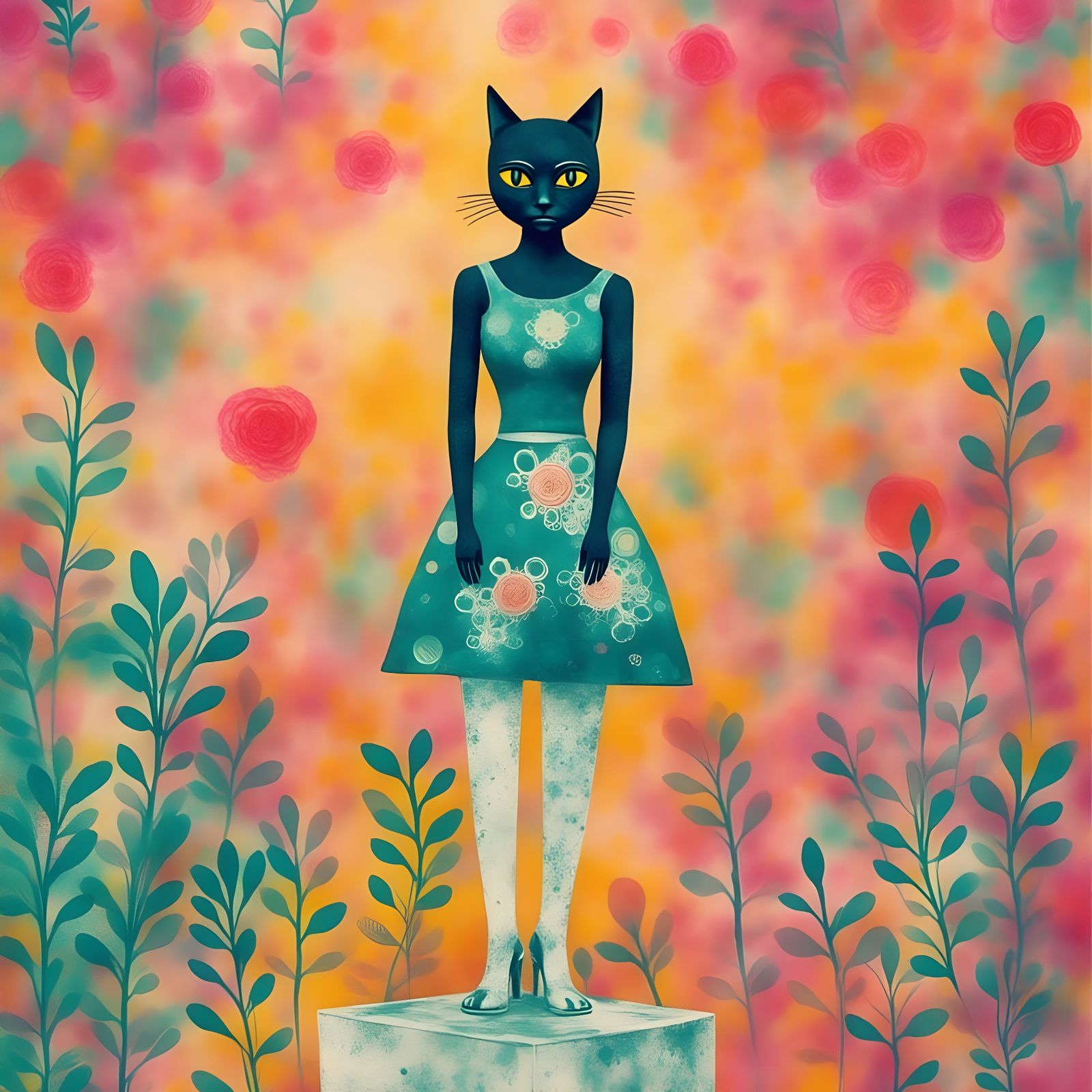 Kitty's City Dreams: A Pop Art Portrait