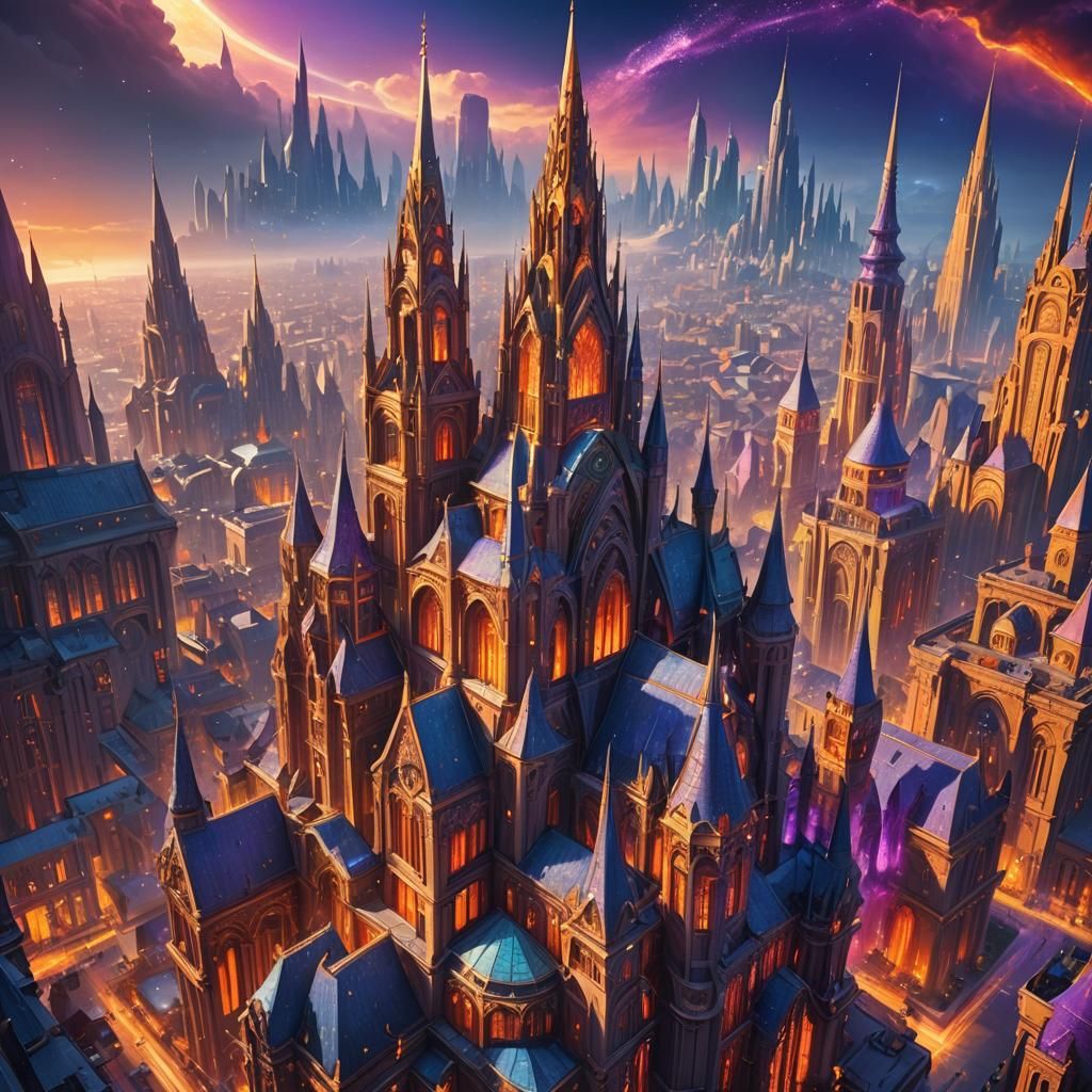Futuristic Cityscape Concept Art in Vibrant Colors
