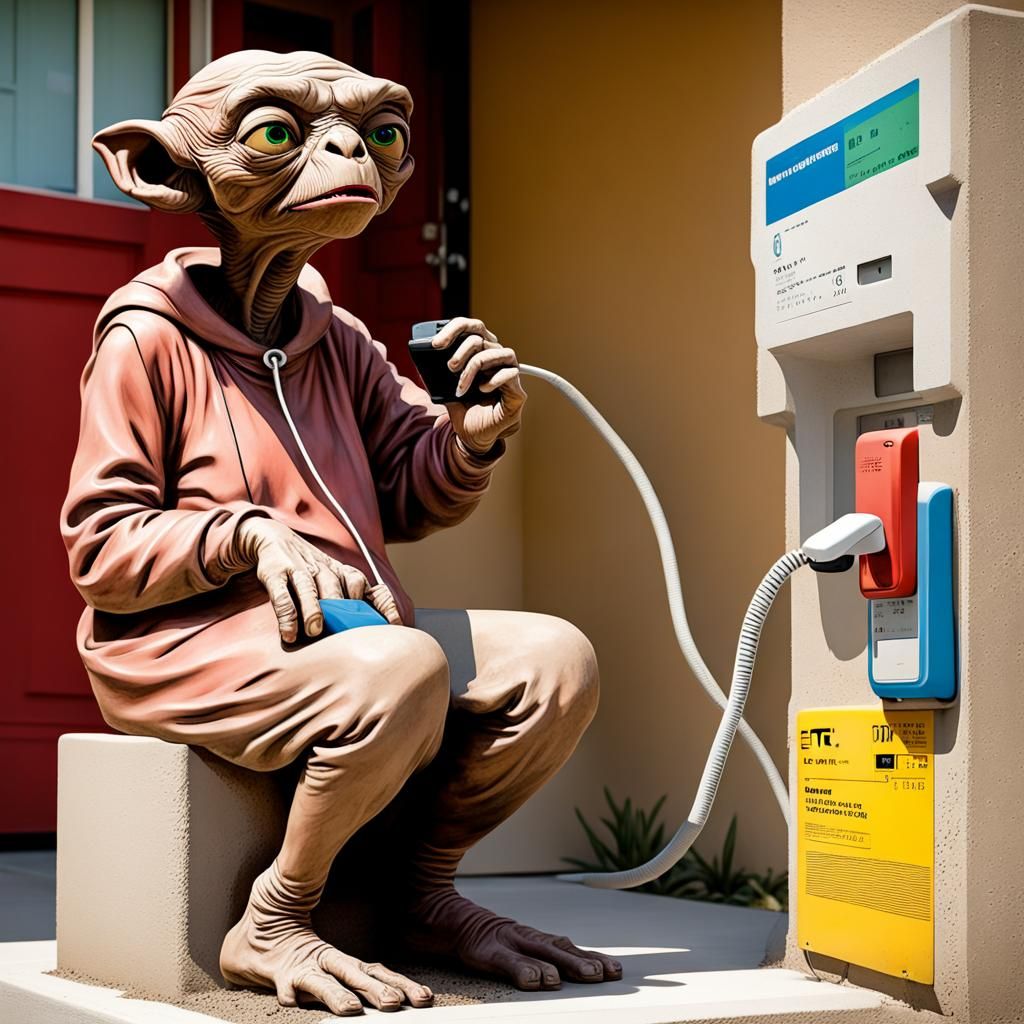 E.T. Phoning Home: Angry Woman Concrete Art