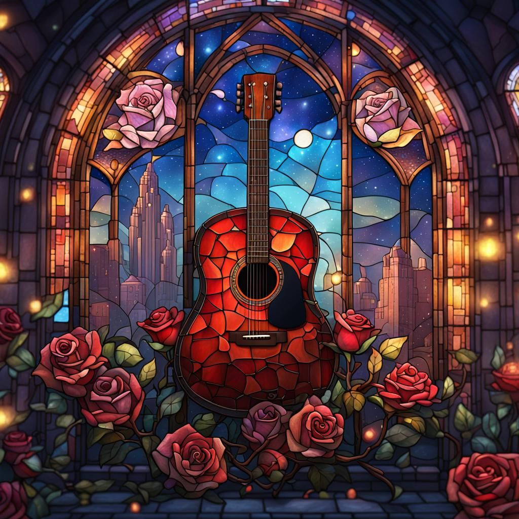 City of Stars: 3D Stained Glass Rose with Music