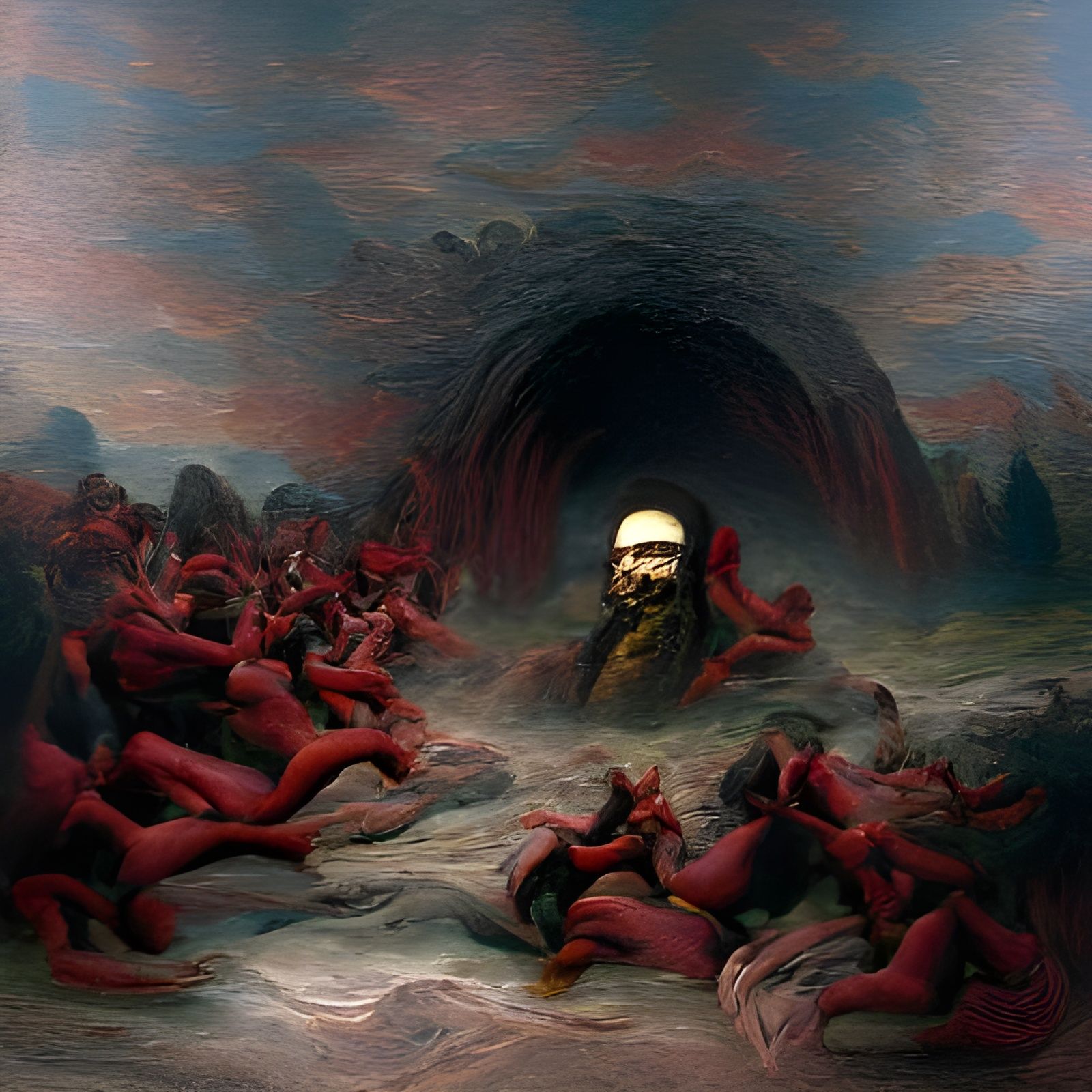 Cyclops in Hell: A Horror Art Depiction