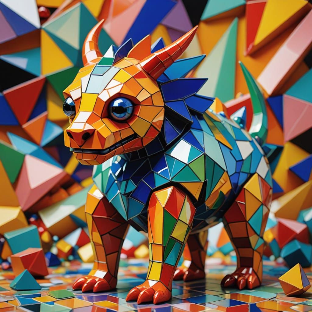 Cubist Masterpiece of a Glass Monster