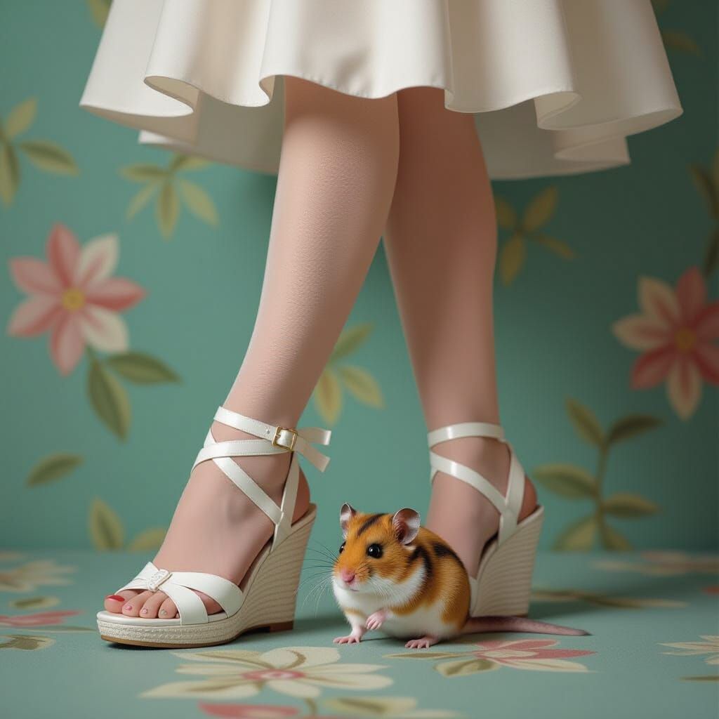 Girl with Hamster: Photorealistic Image with Dramatic Lighti...