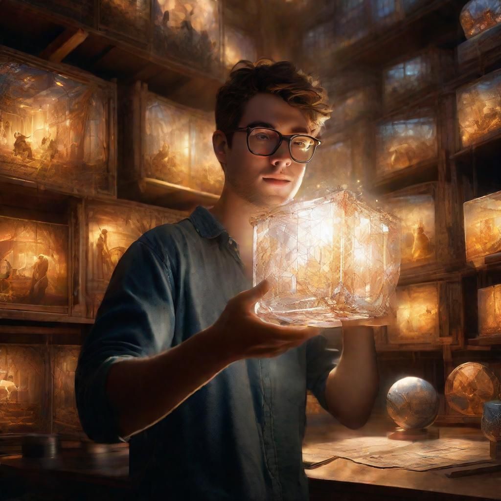 Ethereal Cube of Light Reveals Animal Forms