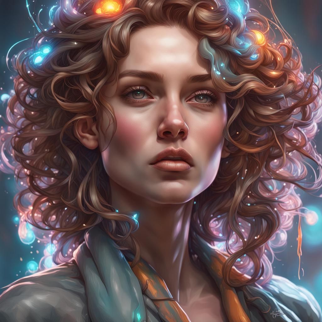 Molecular Battery Portrait in Hyperdetailed Concept Art