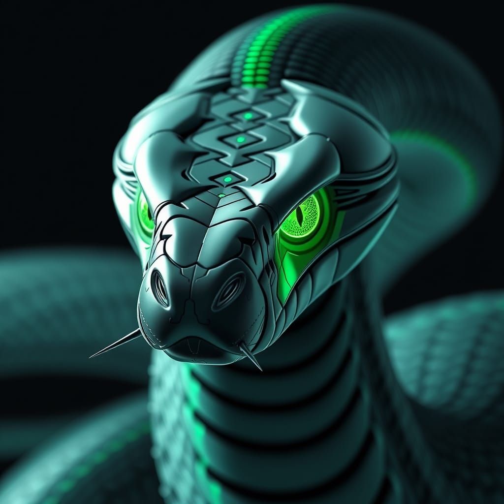 Futuristic Snake Concept Art in AutoCAD Style