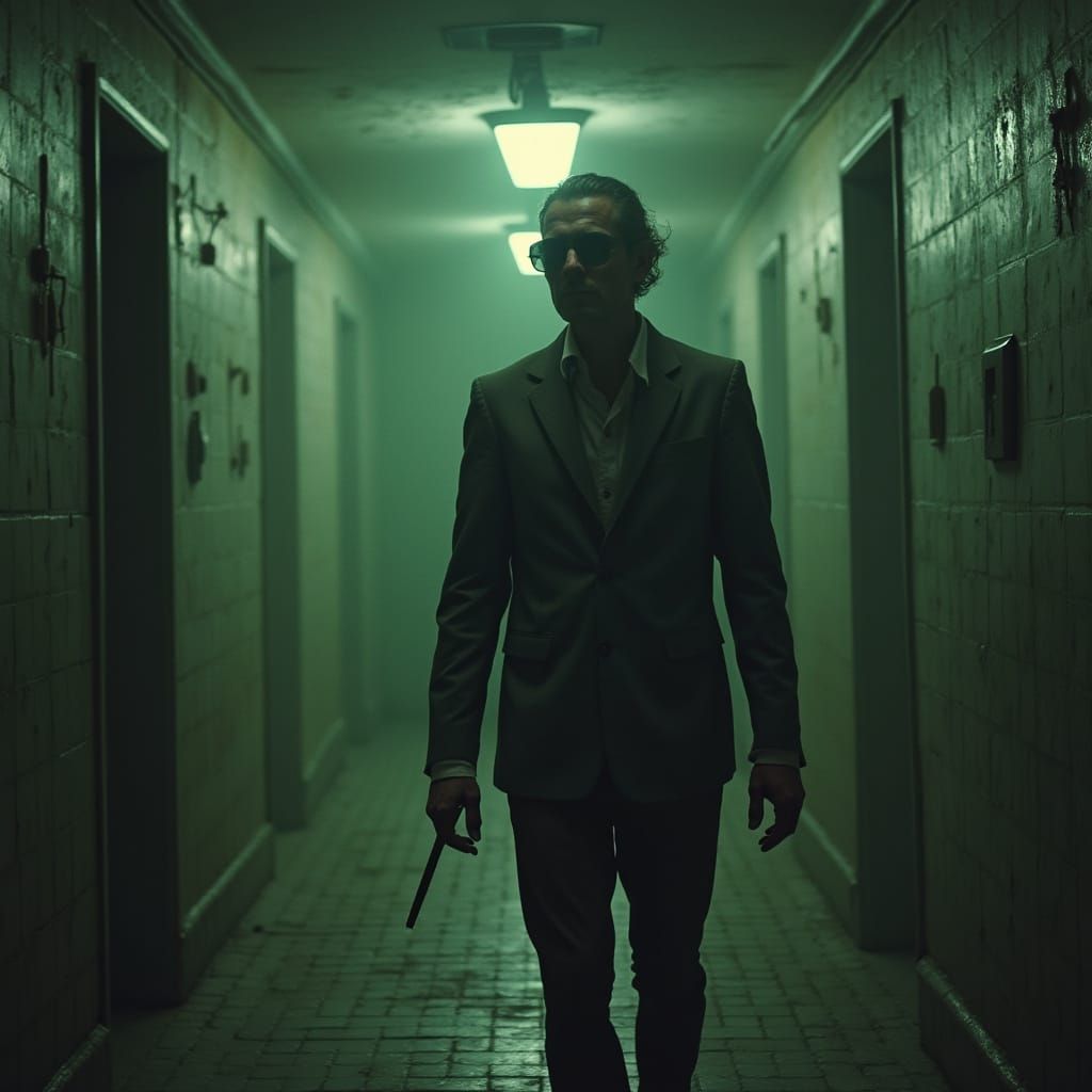 Hunter S. Thompson in a Dark, Psychedelic Asylum Nightmare