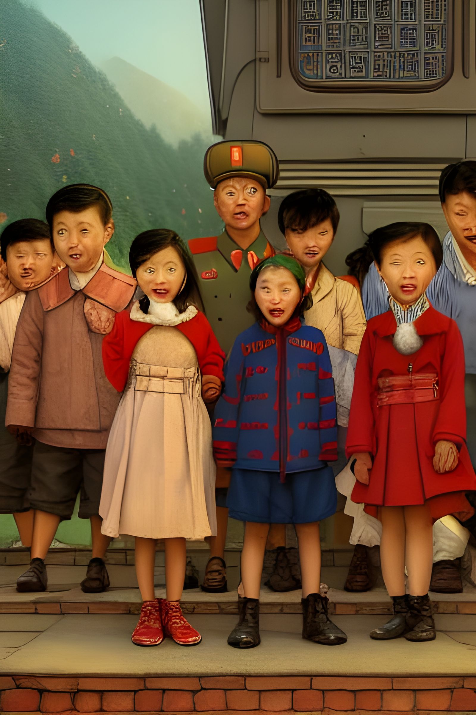 North Korean Storybook Illustrations in Dystopian Style