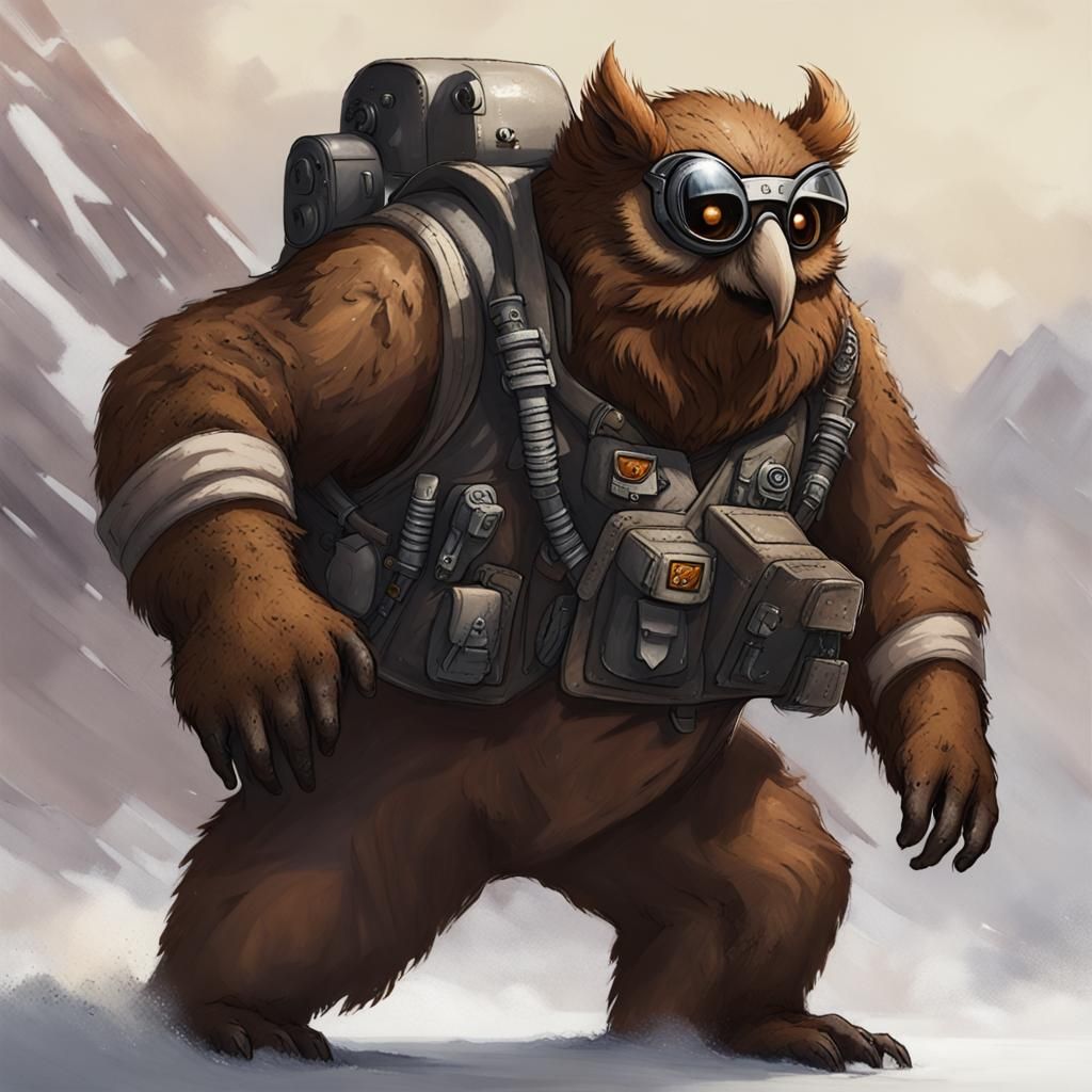 Owlbear Pilot in Fighter Jet Cockpit