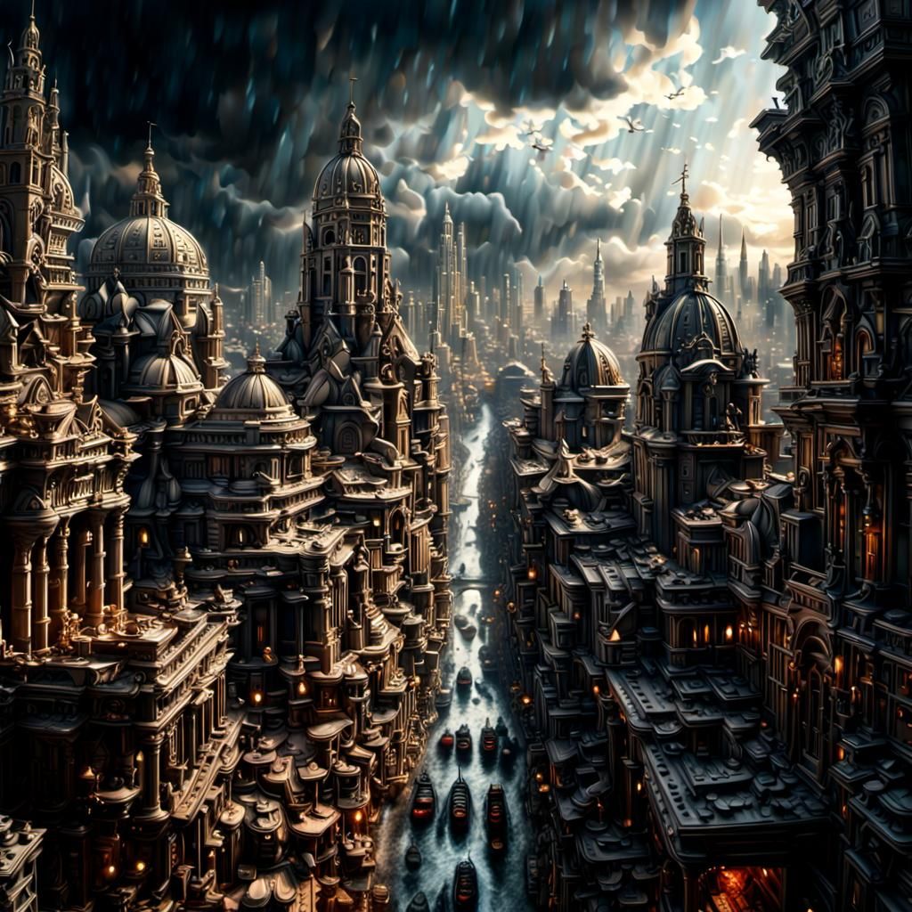 Hyperrealistic City for Gods in Digital Matte Painting