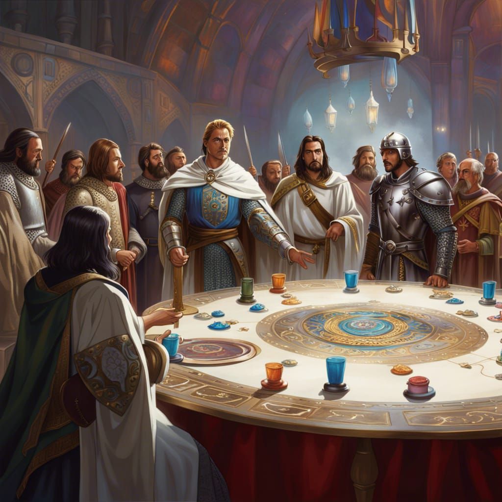 King Arthur's Knights Debate, Hyperrealistic Art