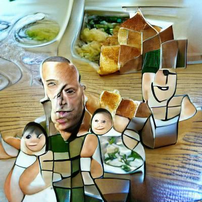 Realistic Portrait of a Bald Man with Beard