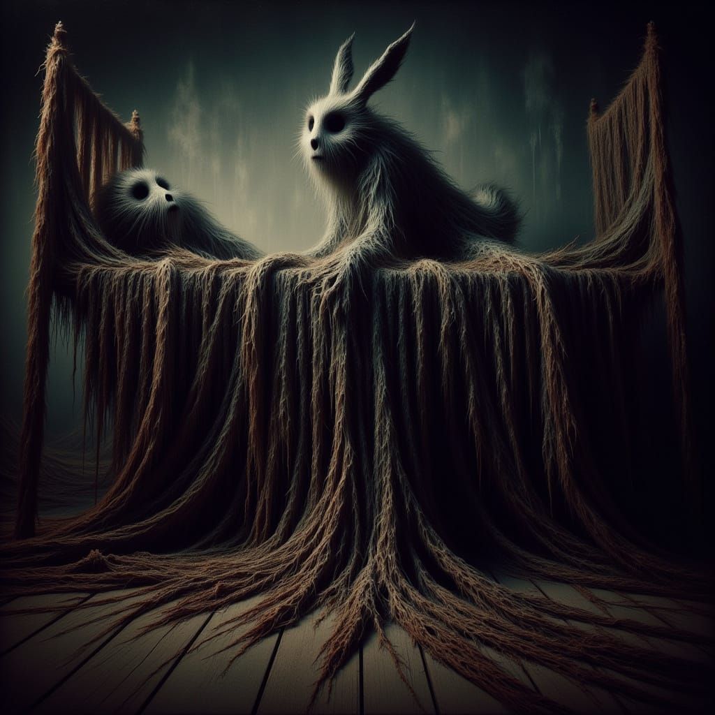 Surreal Horror Scene in Dark, Muted Colors