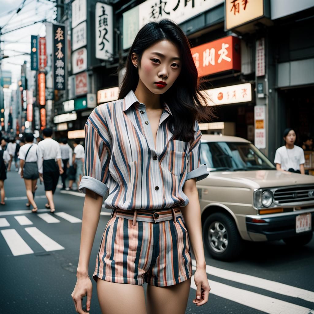 Tokyo Fashion Photo in Comic Book Style