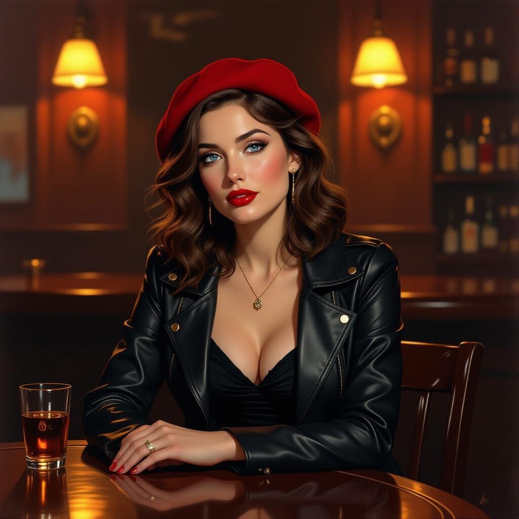 Woman Passes Out at Dimly Lit Bar in Dramatic Lighting