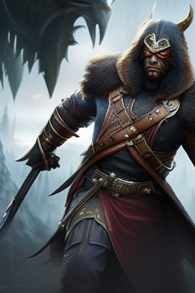 Mysterious Bear Man in Dark Fantasy Concept Art