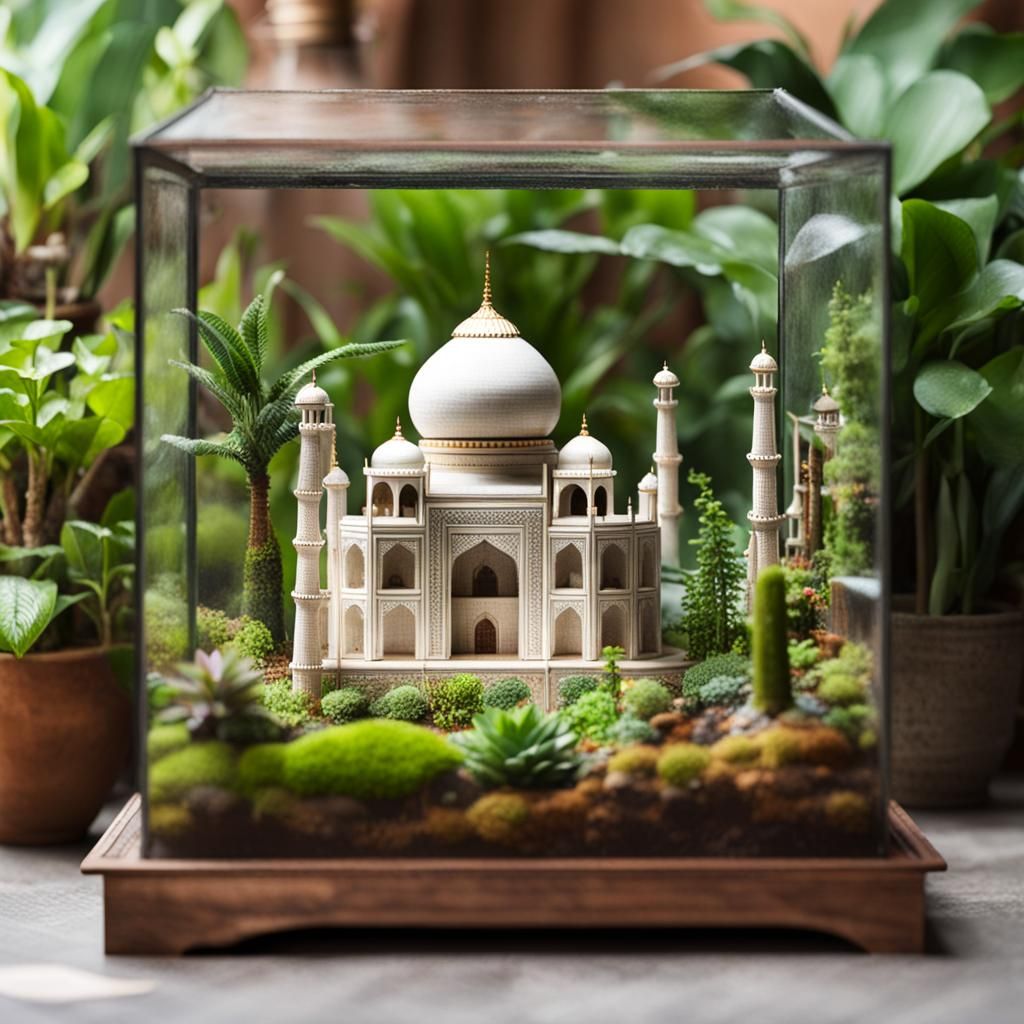 Taj Mahal Miniature in Exotic Terrarium