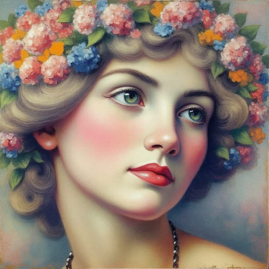Dreamy Portrait in Pastel Hues, Fauvist Style