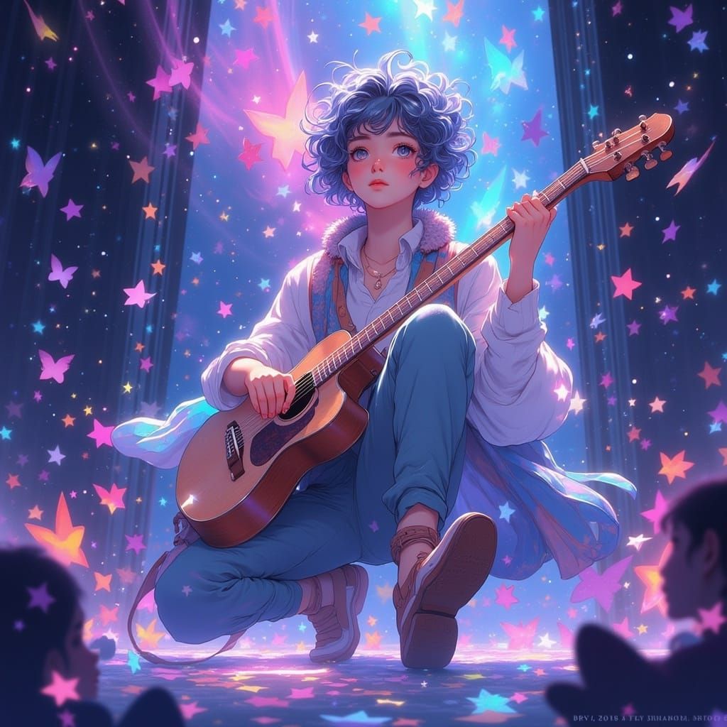 Elegant Anime Idol Takes Center Stage in Vibrant Key Visual