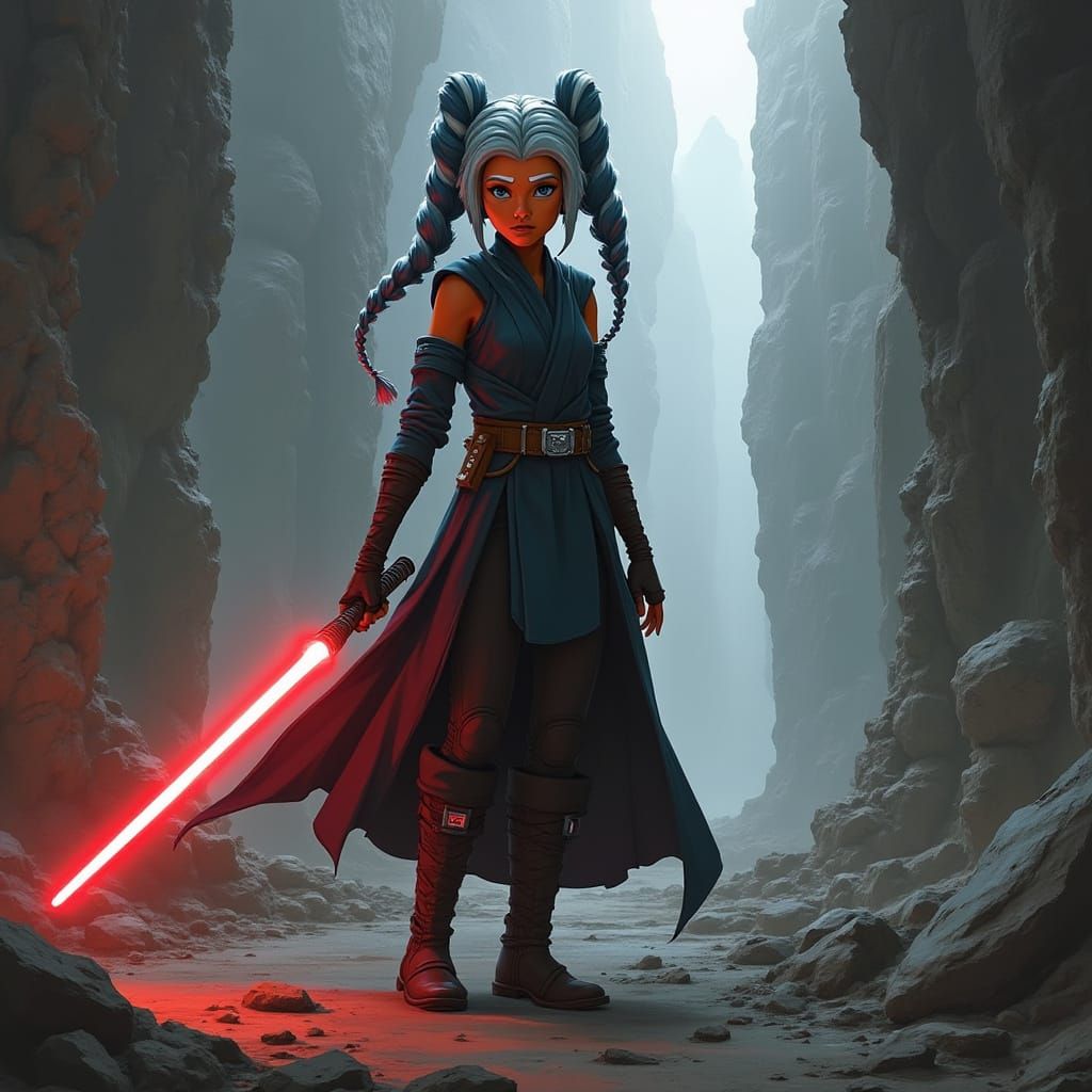 Ahsoka Tano as Young Padawan in Ruined Landscape