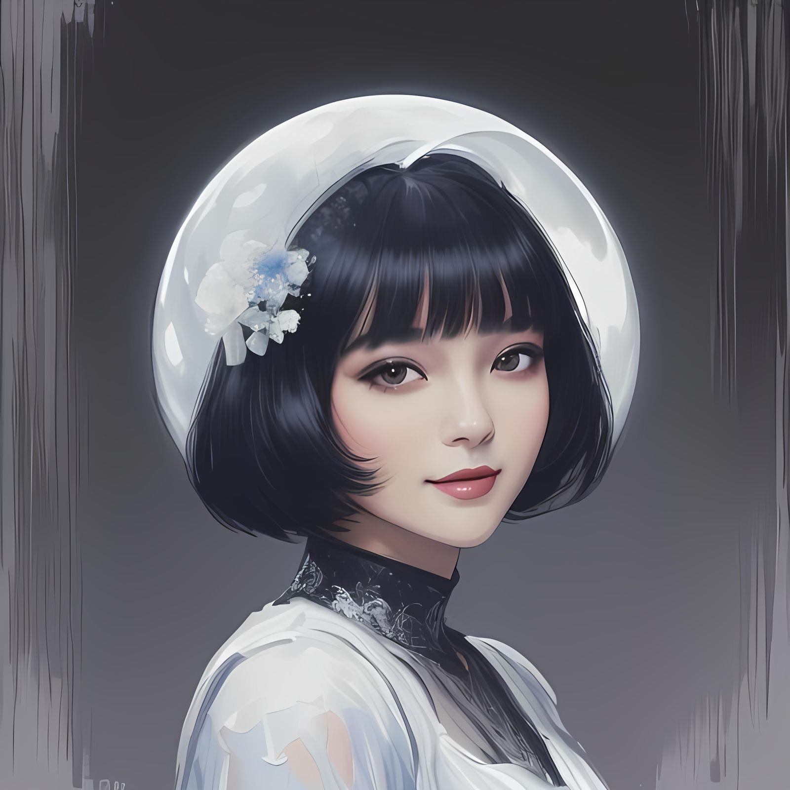 Latina Woman Portrait in Palette Knife Oil Painting