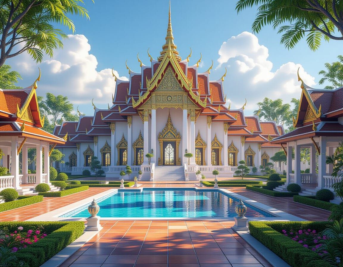 Expansive Holographic Magic School Inspired by Temples