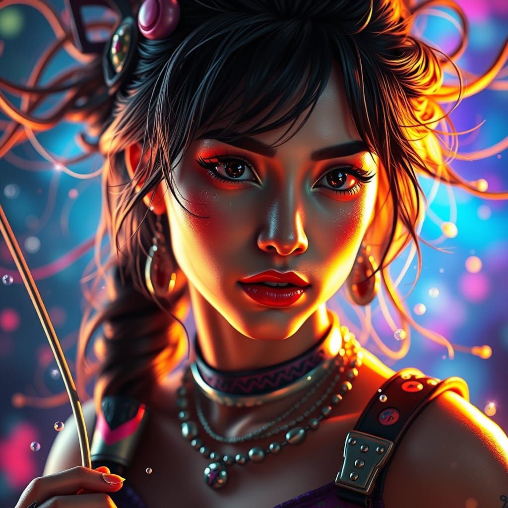 Spinstress in Splash Art Style with Dramatic Lighting