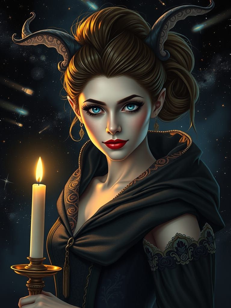 Majestic Lady Ettin in Enchanted Glory, Starry Night Sky