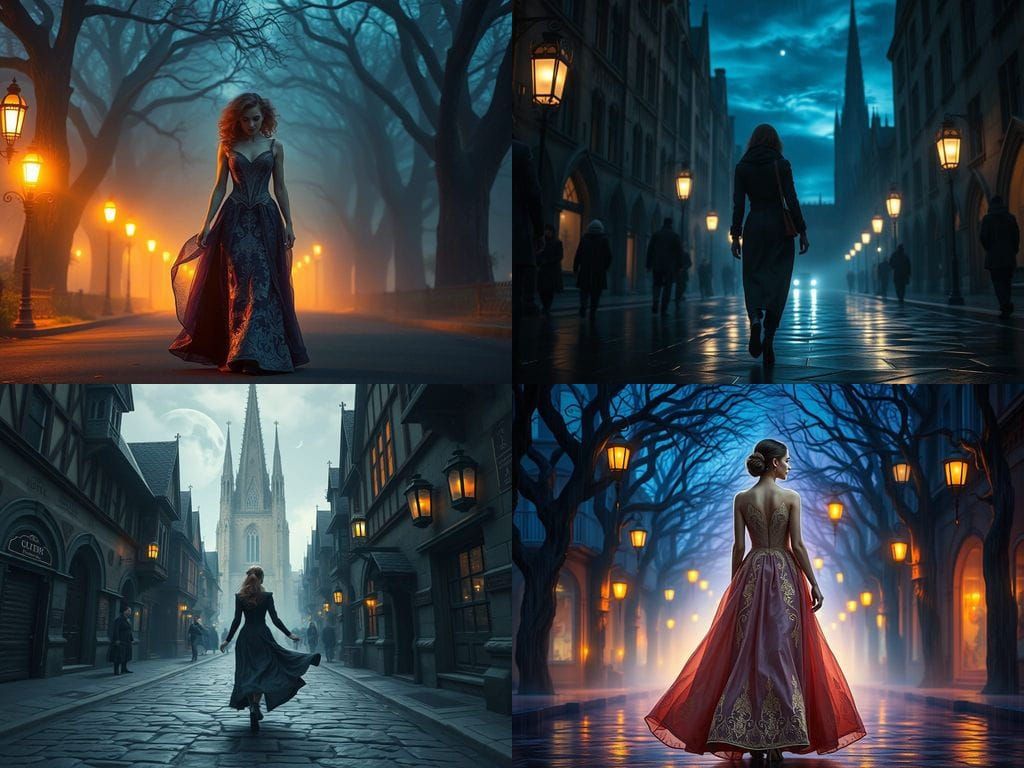 Fantastical Queen of Angels in Mystical Urban Landscape