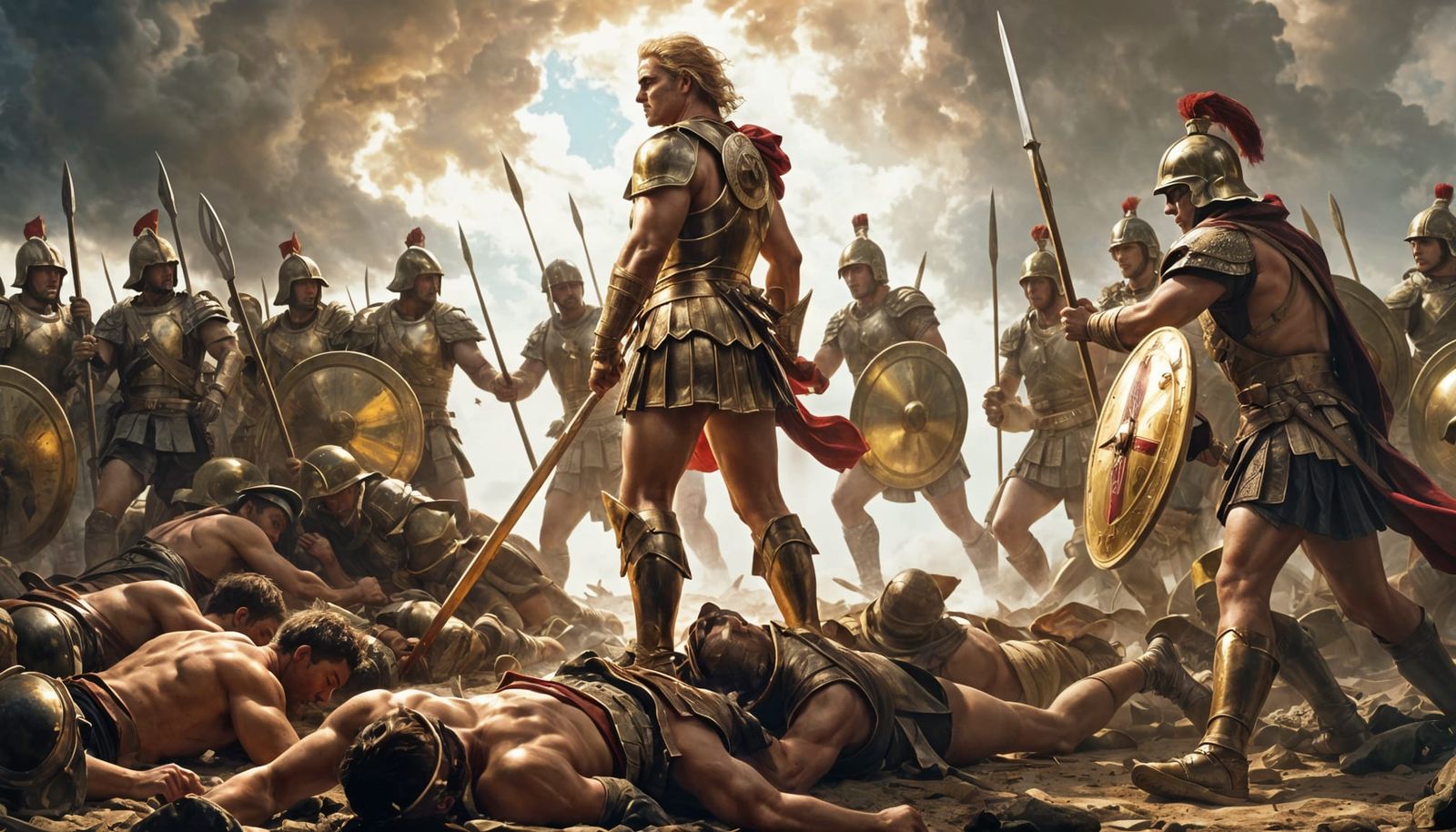Achilles standing on the battlefield 1,12