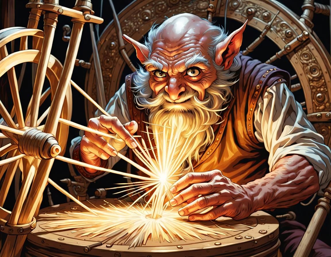 Imp Transforms Straw to Gold, Comic Book Art