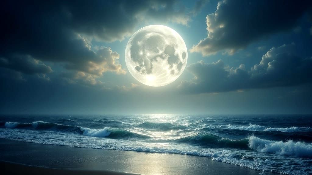 Full Moon Reflection with Ethereal Magic