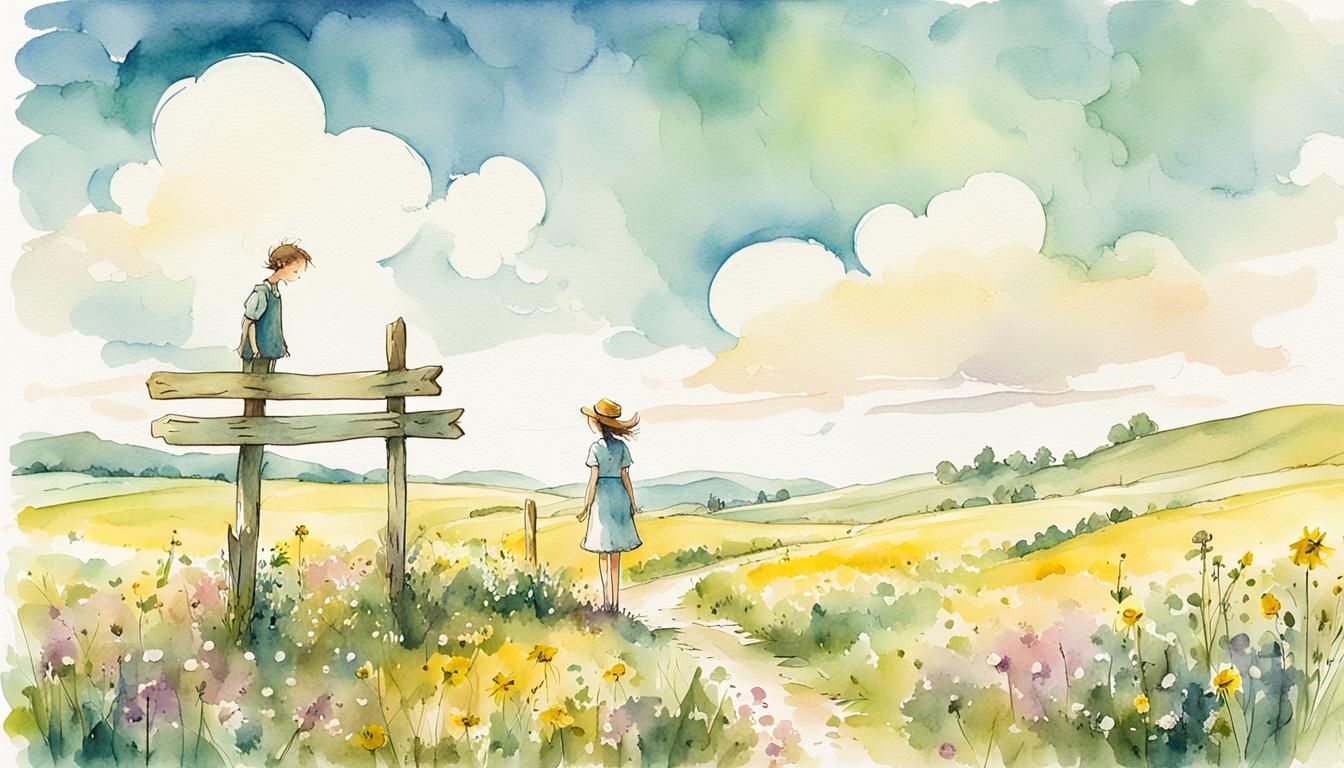 Children in Summer Meadow, Quentin Blake Style