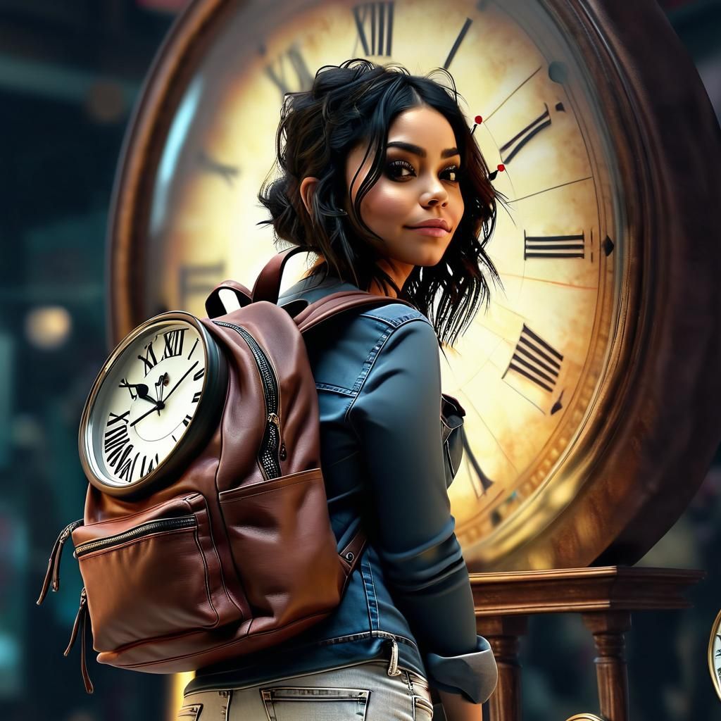 Clockpunk Backpack Portrait in Golden Hour Lighting