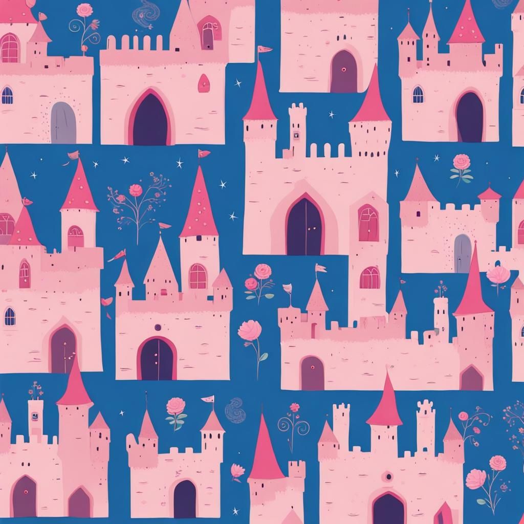 Radiant Medieval Castle with Chibi Girl in 32k