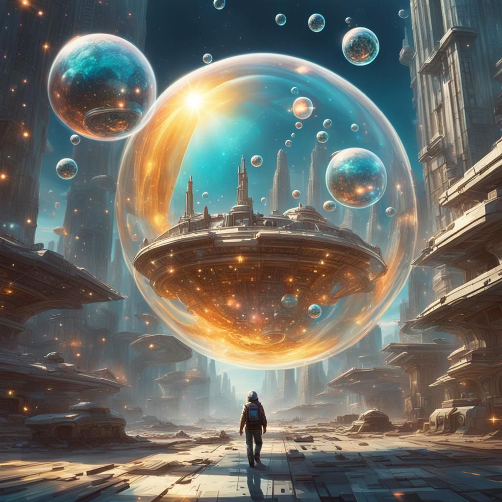 Futuristic Bubble Flies Through Supernova