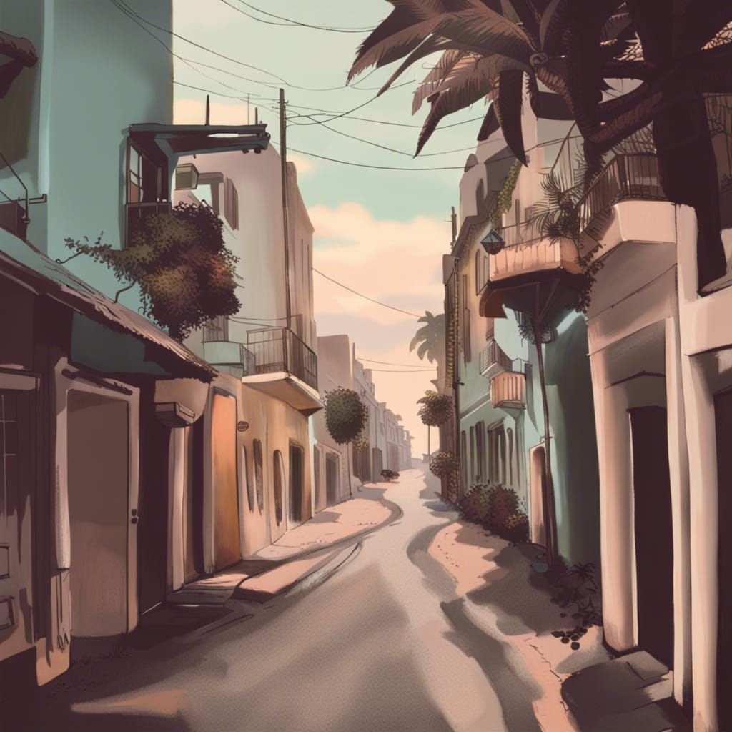 Dreamy Beach Scene with Beautiful Streets