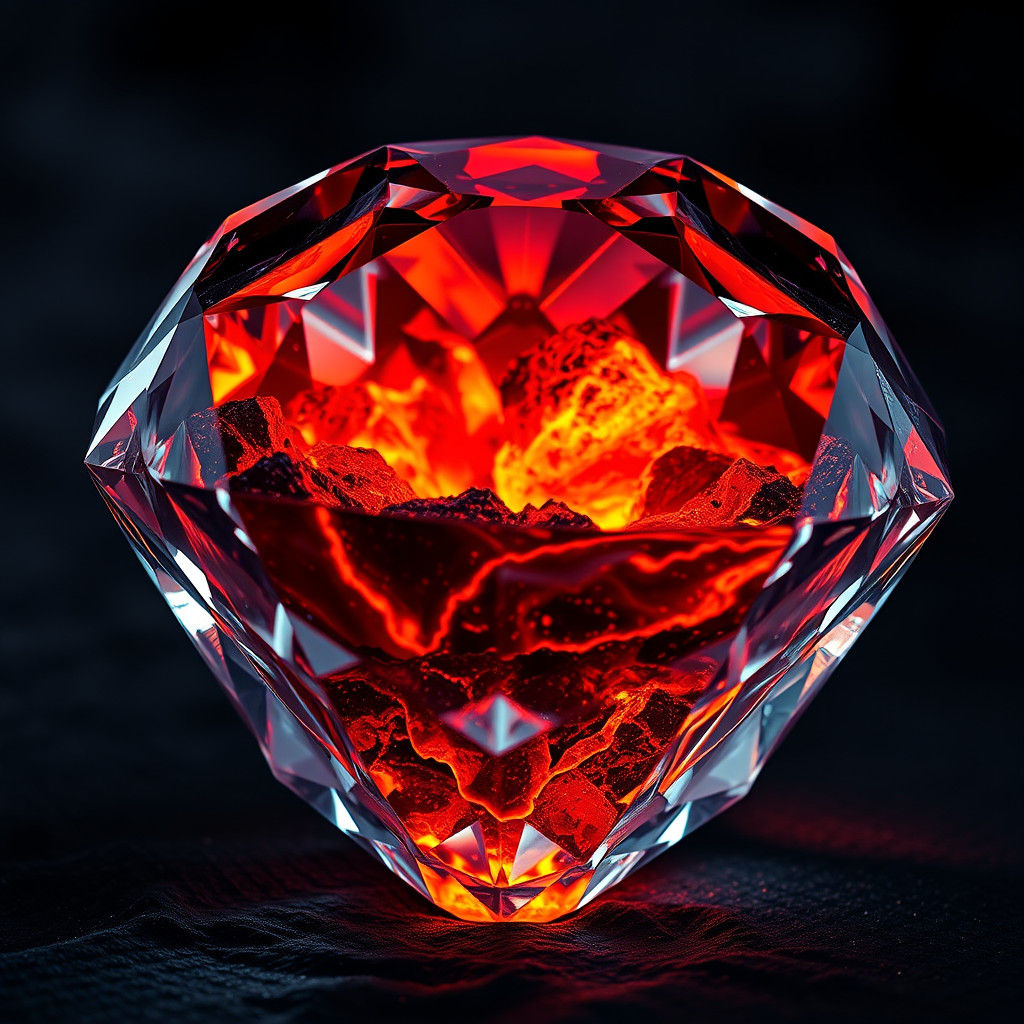 Lava Diamond: Hyperrealistic Molten Core