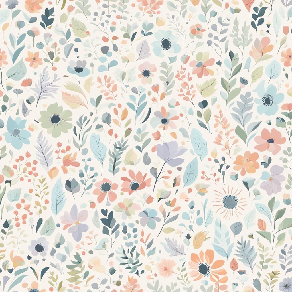 Pastel Floral Pattern: Seamless Delicate Design
