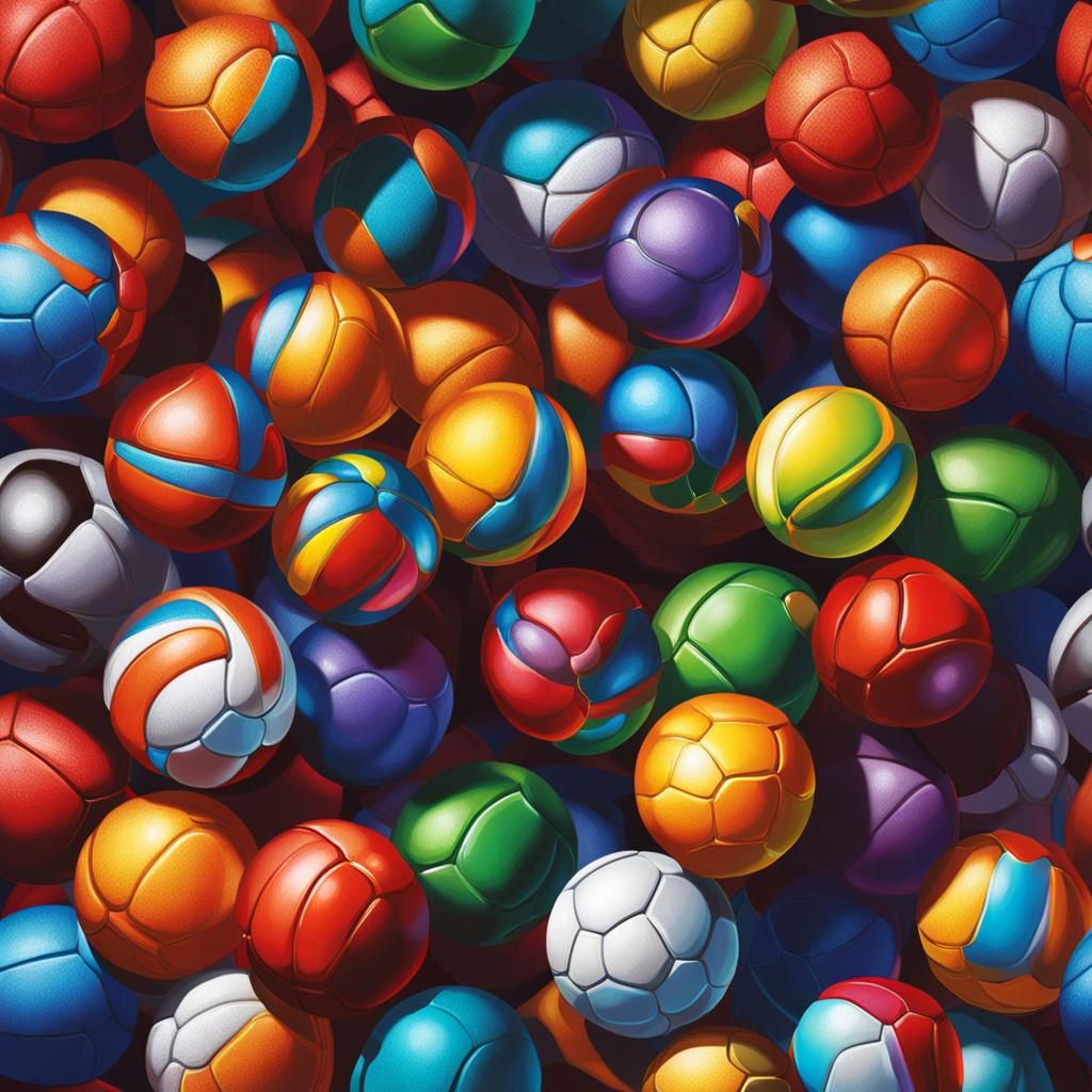 Hyperrealistic Spheres in Splash Art Style