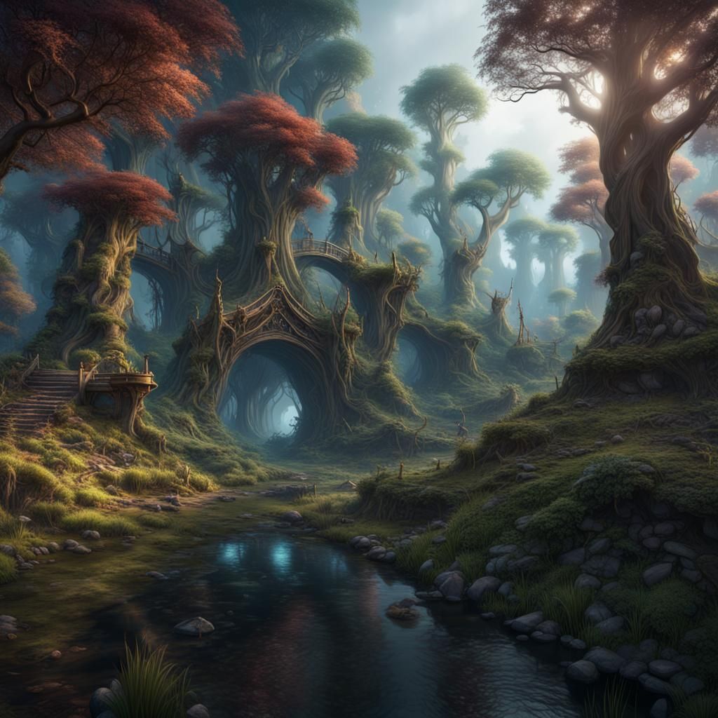 Enchanted Forest: Detailed Fantasy Concept Art