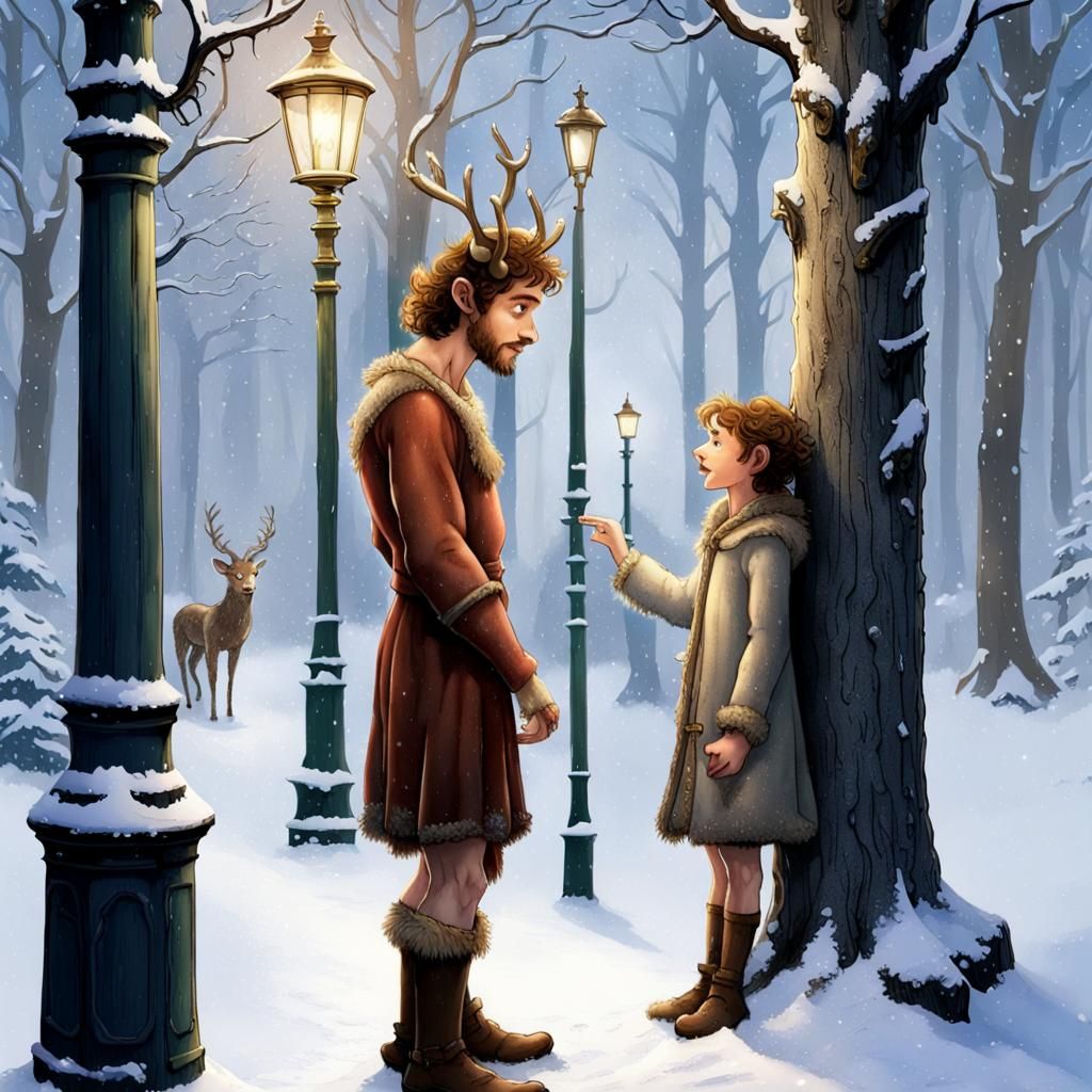 Mr. Tumnus and Lucy in Snowy Narnia