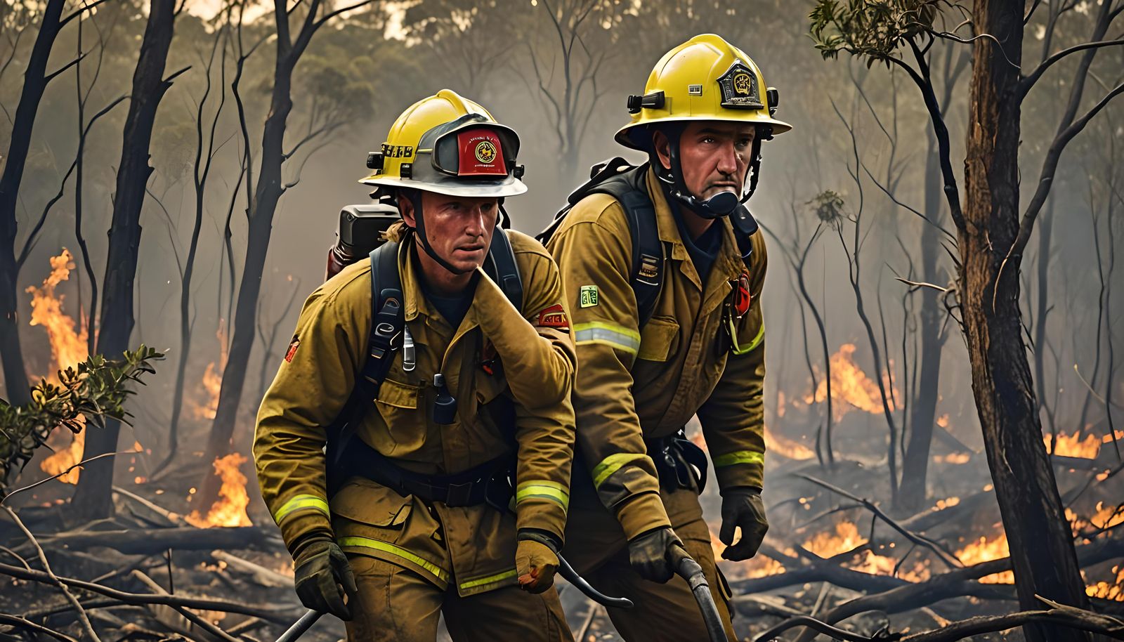 Australian Firefighter Portrait in Hyperrealistic Style